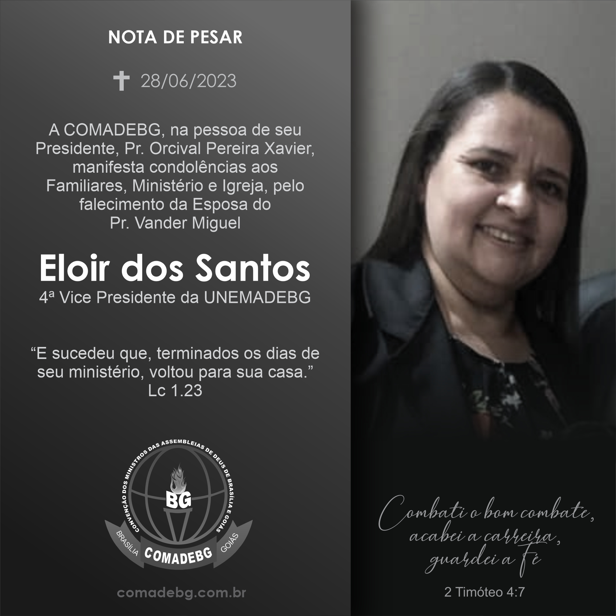 Nota de Pesar - Eloir dos Santos Dias